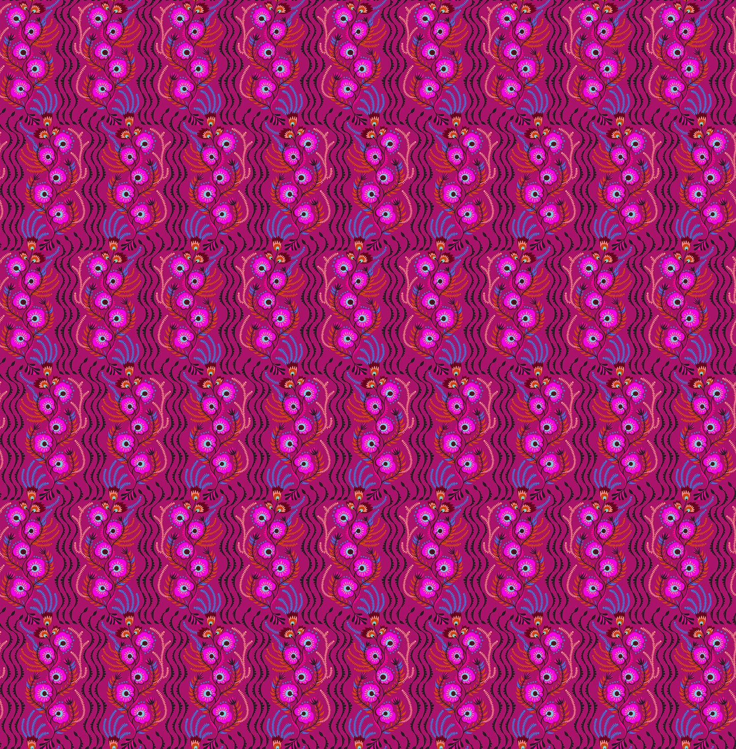 Tambourine (Magenta) by Anna Maria Textiles
