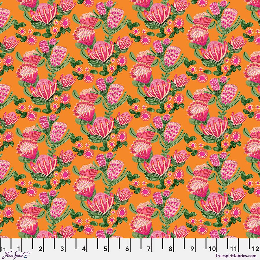 Cascading Proteas (Tangerine) by Kirstin Kratz