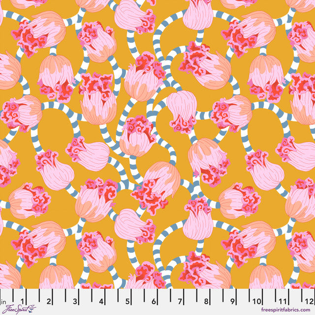 Dancing Swirl (Mustard) by Penny Jeffries