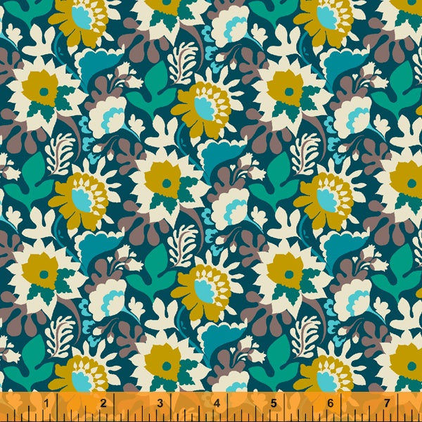 Flower Trail (Dark Teal) by Sally Kelly