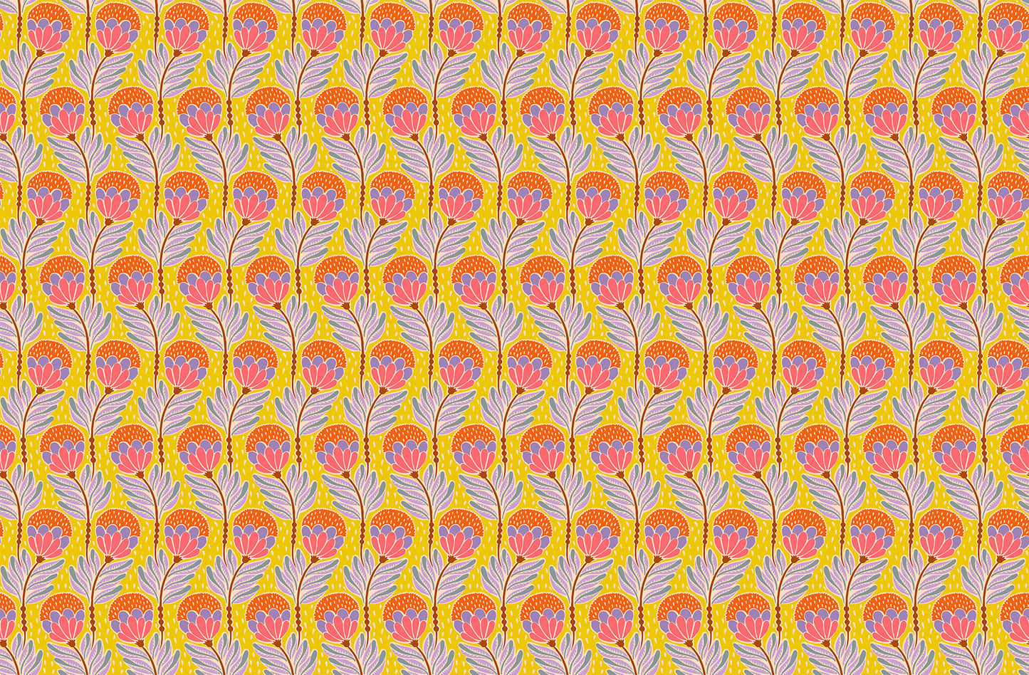 Bouncy Blooms (Saffron) by Anna Maria Textiles