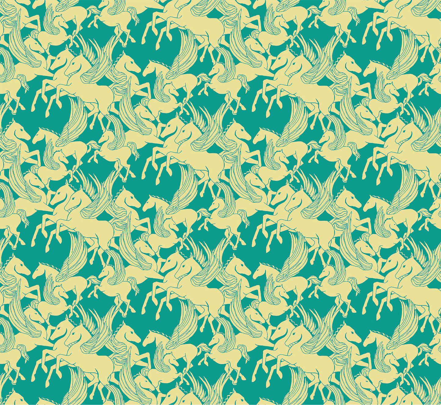 Mythology (Turquoise) by Anna Maria Textiles