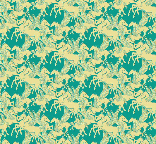 Mythology (Turquoise) by Anna Maria Textiles