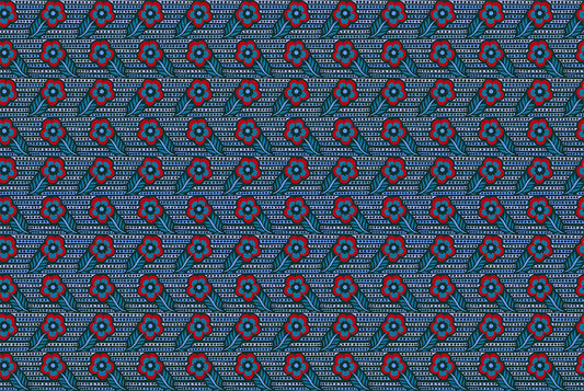 Woodcarving (Indigo) by Anna Maria Textiles