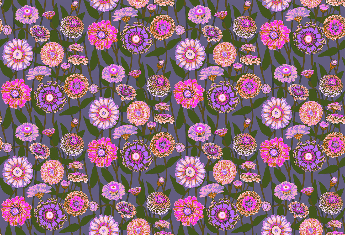 Zinnia Show (Mauve ) by Anna Maria Textiles