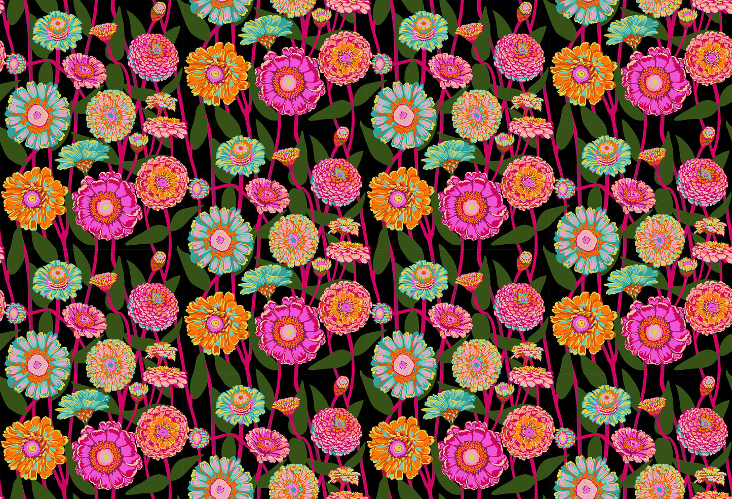 Zinnia Show (Berry ) by Anna Maria Textiles