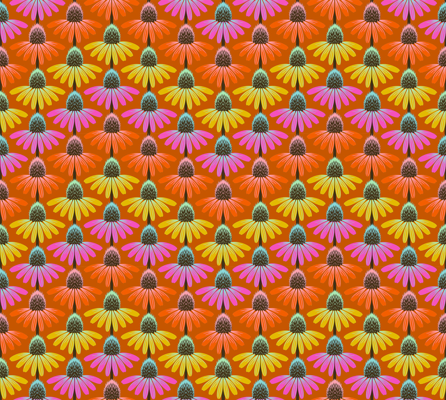 Echinacea Rhythmn (Fire) by Anna Maria Textiles