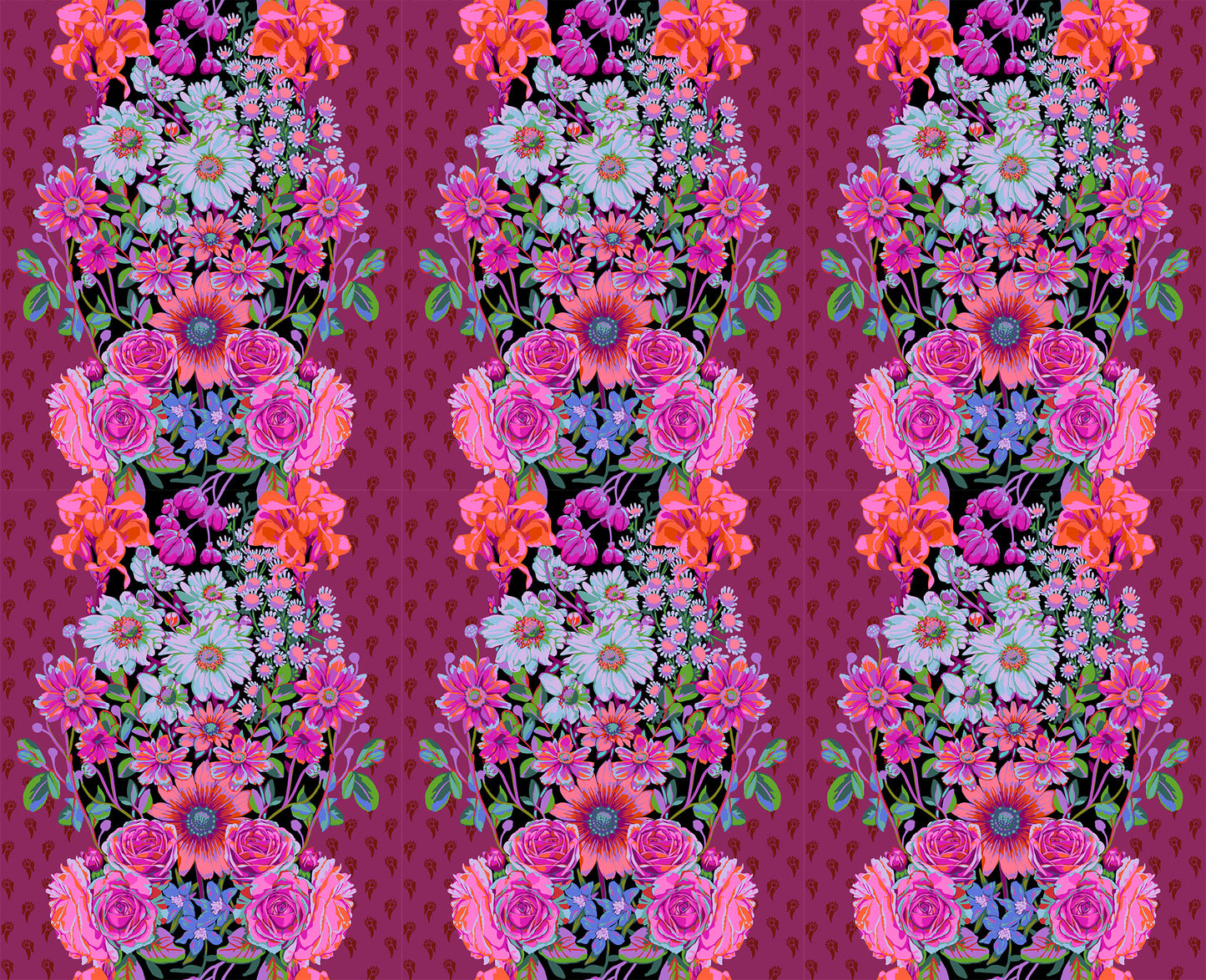 Beata's Garden (Plum) by Anna Maria Textiles