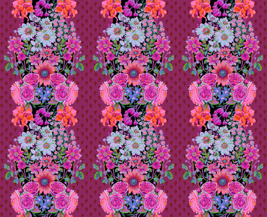 Beata's Garden (Plum) by Anna Maria Textiles