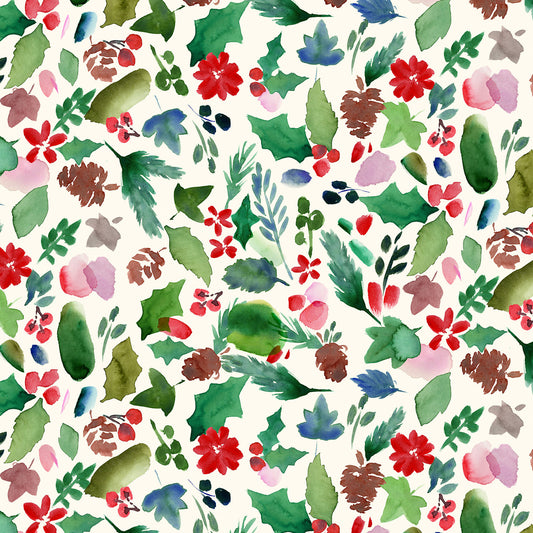 Festive Follage (Winter White) by Bluebell Gray