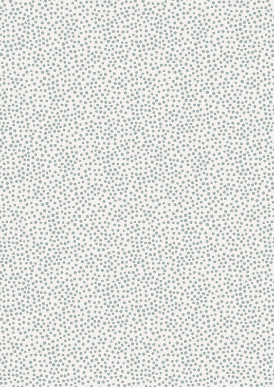 Flannel - Winter Blue grey dots on cream (Half Metre)