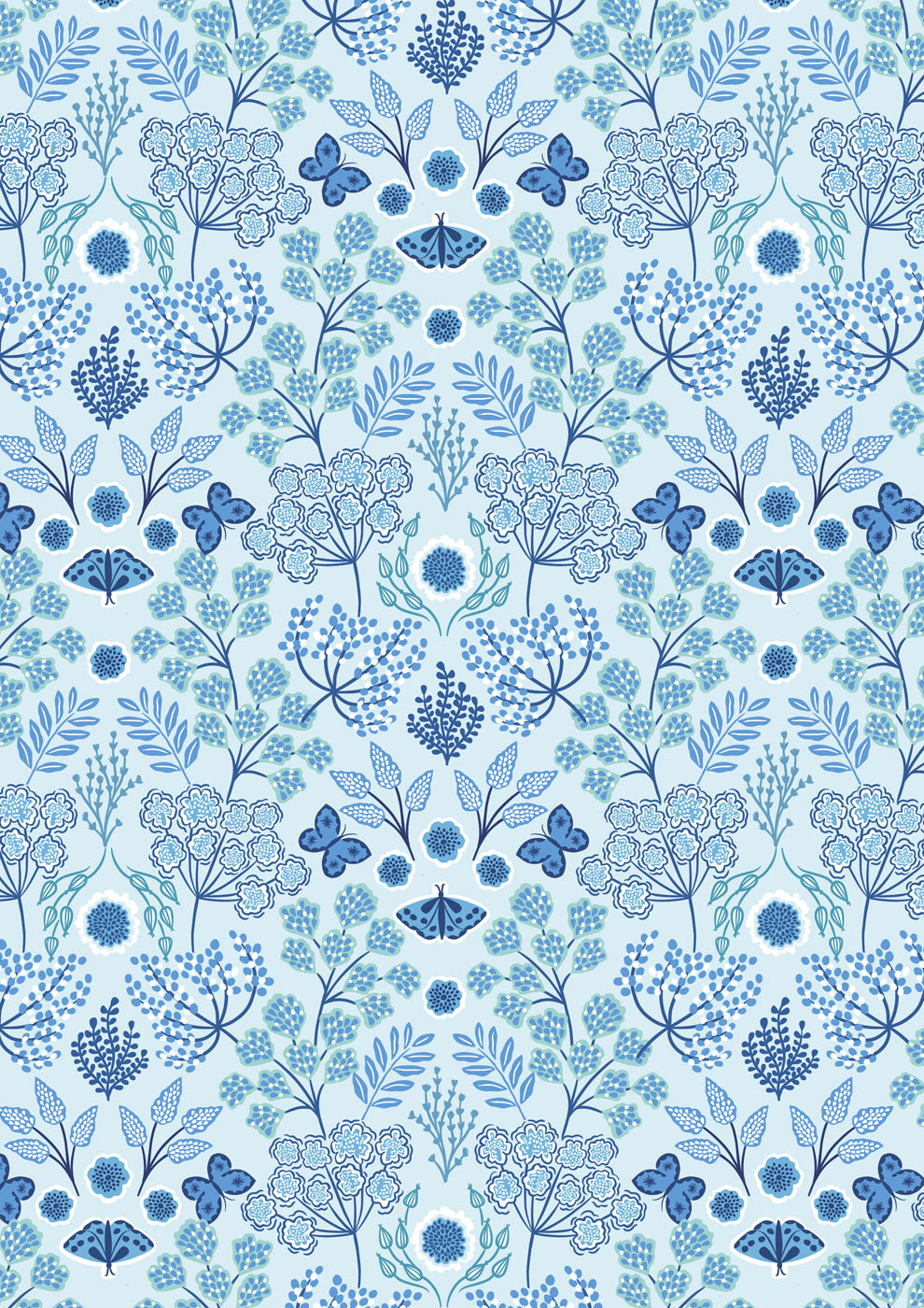 Flannel - Jardin d'hiver on light blue
