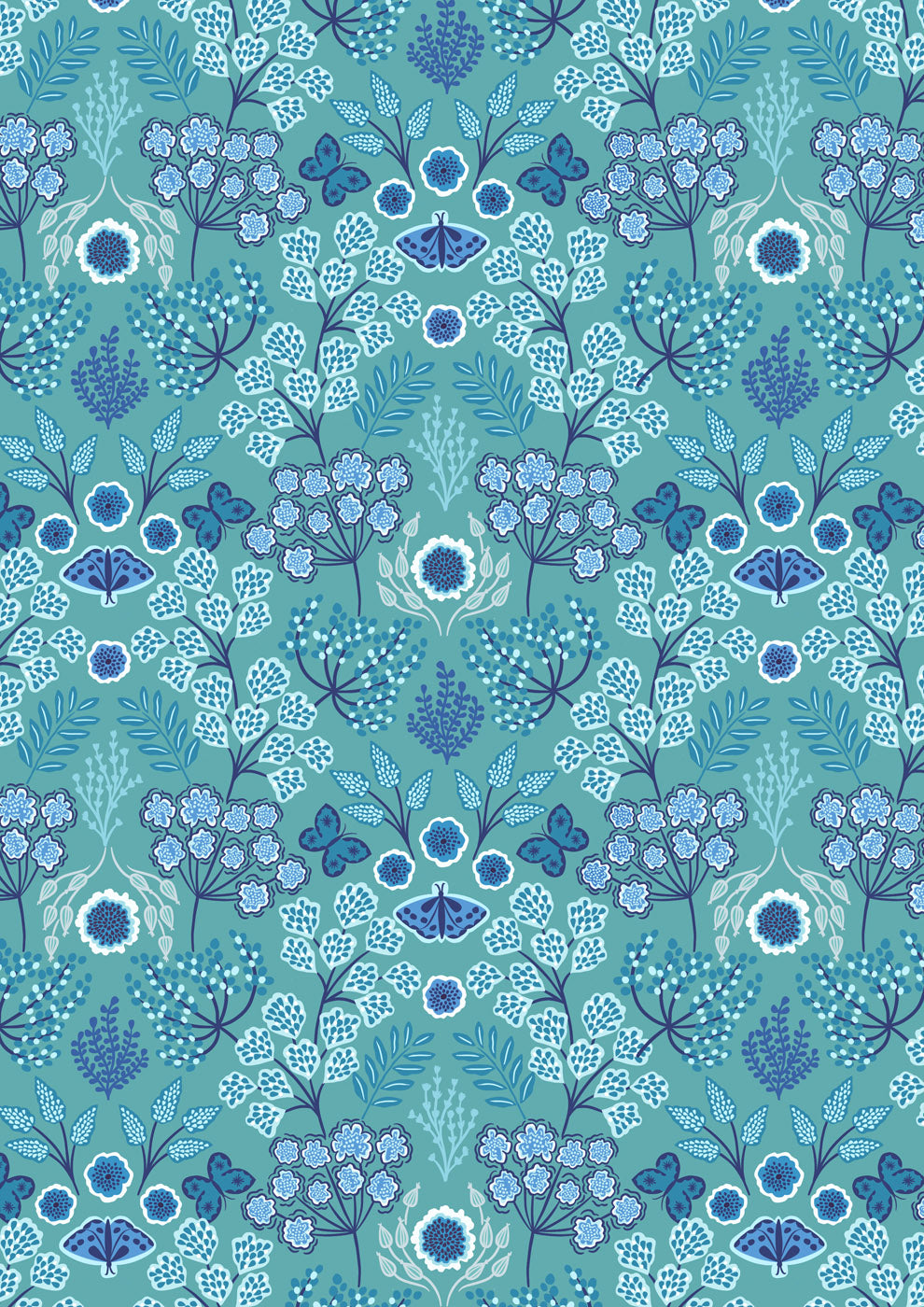Flannel - Jardin d'hiver on Iced blue