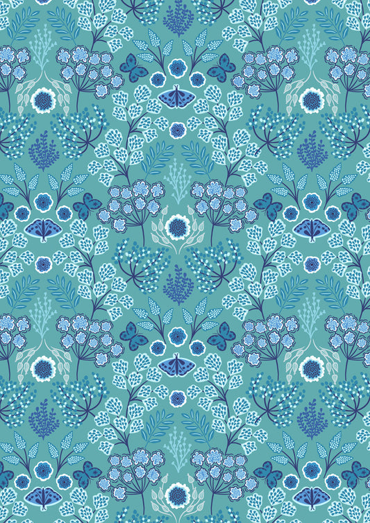 Flannel - Jardin d'hiver on Iced blue