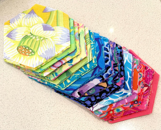 2.25" Hexagon Pack -Kaffe Fassett mix (January 25)