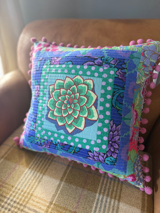 Floral Quilted Cushion (Bold)