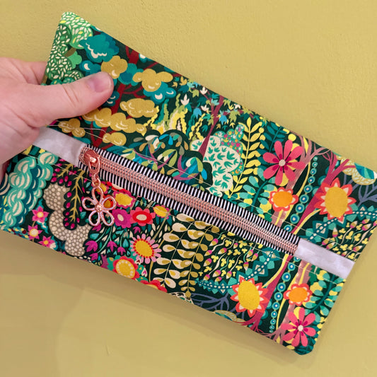Forest Zipper Pouch (Rose Gold zipper)