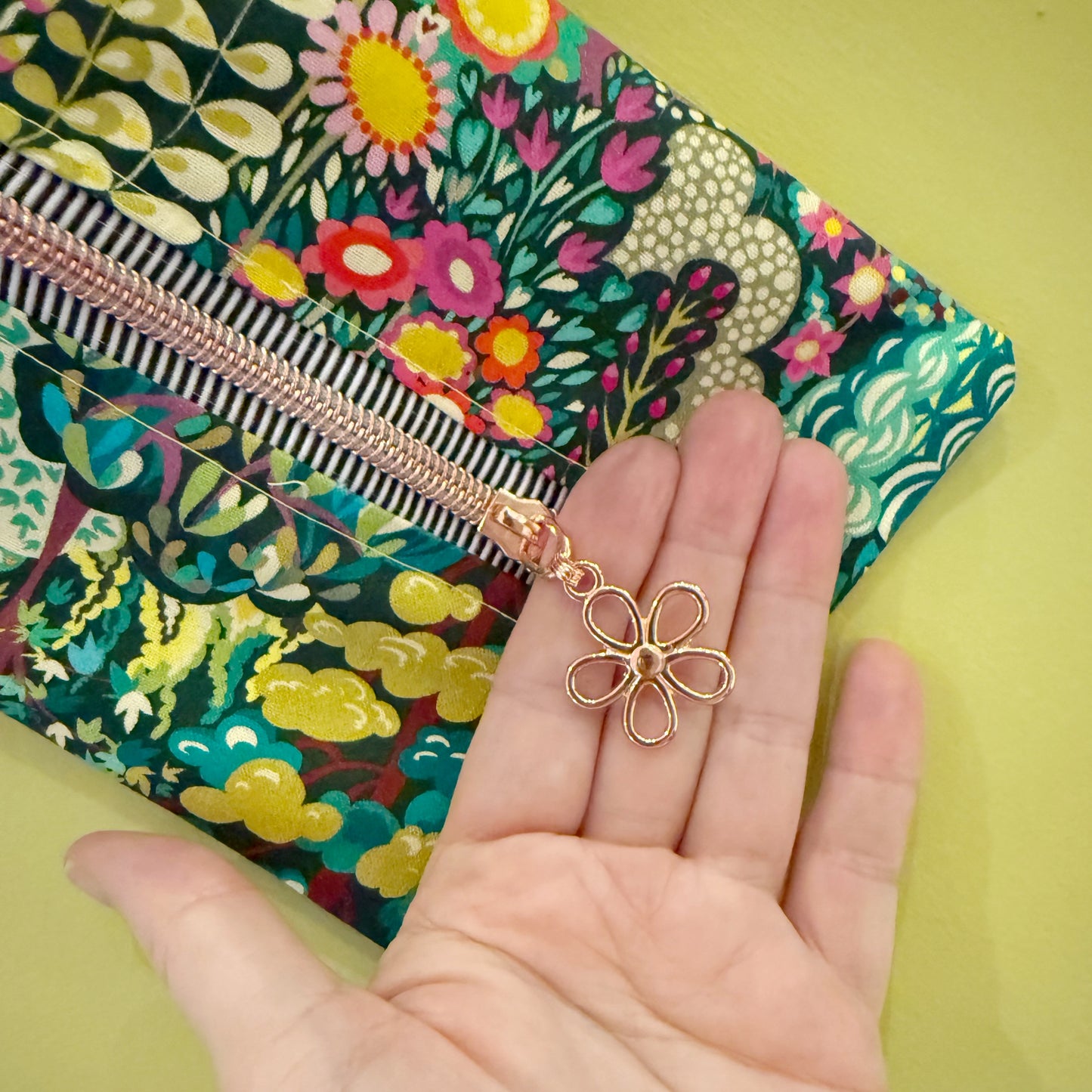 Forest Zipper Pouch (Rose Gold zipper)