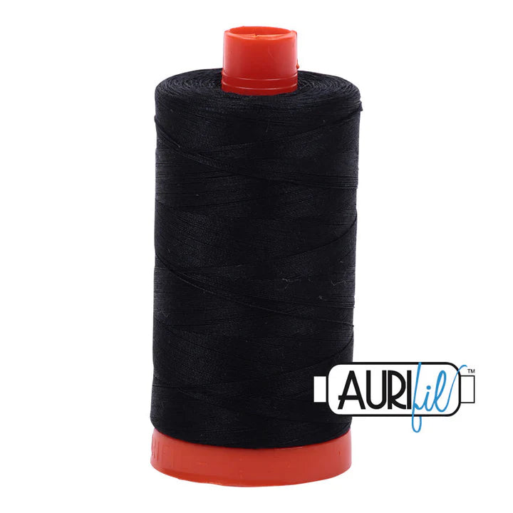50wt Aurifil - Black (2692) LARGE Spool