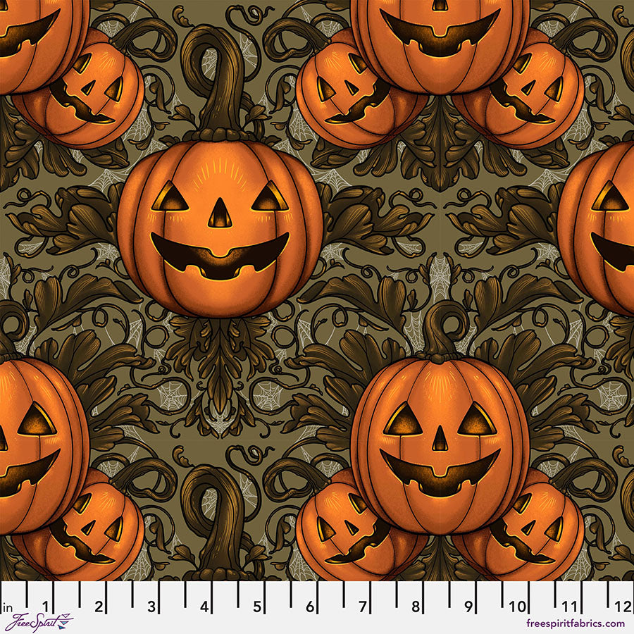 Pumpkin Damask (Olive)