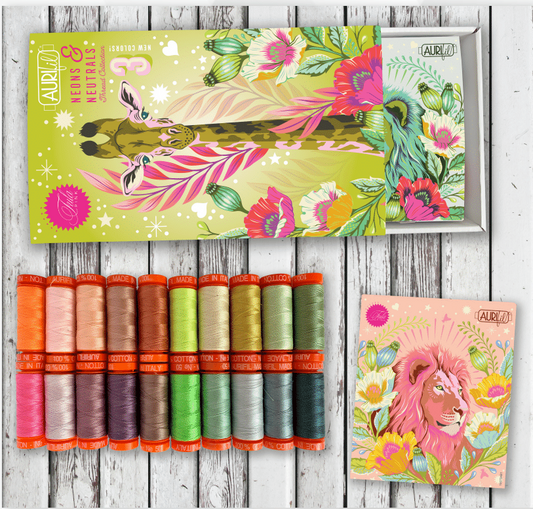 Tula Pink NEON & Neutrals Aurifil Collection